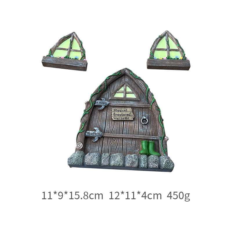 Elf Luminous Door and Window Ornaments  Creative Decoration Garden Desktop Resin Crafts  New Handmade
