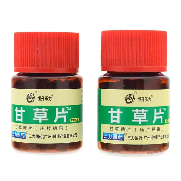 Hengshengle/Li Sanli Guoyao Licorice Tablets Licorice Sugar Tablets 0.125g*100 Red Bottle Licorice Tablets