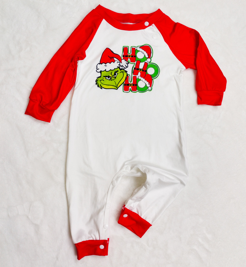 Christmas Little strange letters Christmas family dress printed homewear pajamas set_voghion.com