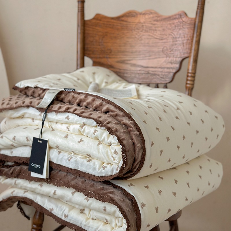 면 거즈 비니 퀼트 인형 곰