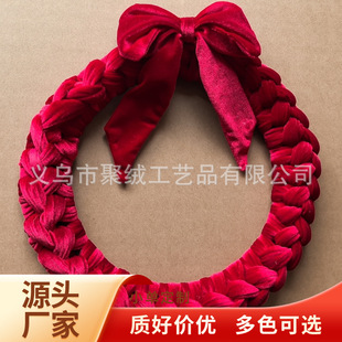 Christmas Wreath Velvet Garland Amazon Flocked Bow Garland Velvet Korean Velvet Garland Handmade Garland