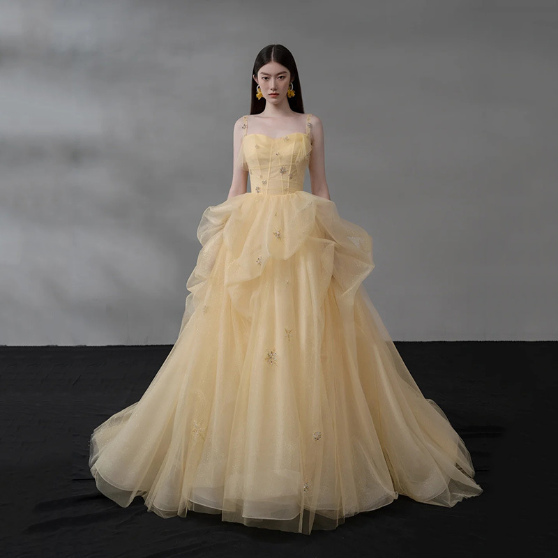 sachin and babi light blue dress Off-the-Shoulder Princess Wedding Dress Champagne With Lace Appliques –  27dress main image 0
