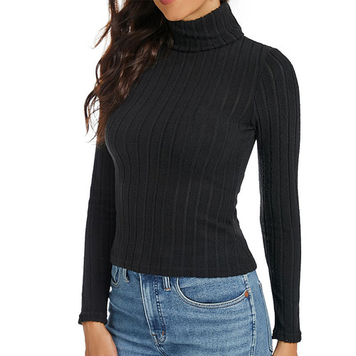 Amazon Women's Fitted Long-Sleeve T-shirt for Autumn/Winter, European and American Style, New Fitted T-shirt for Women, Cross-border Trade