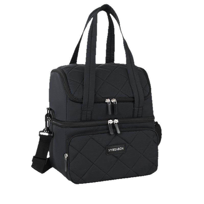 Bolsa de almuerzo transfronteriza de Amazon, bolsa de almuerzo de doble capa, bolsa de aislamiento térmico multifuncional, bolsa de almuerzo portátil para trabajar