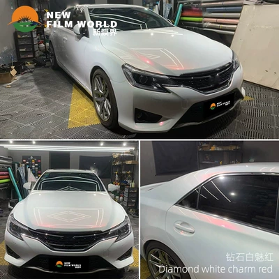 Car color change Film full car film factory direct car clothing color change Film Diamond White charm series Diamond White charm purple (Automotive Film) - diamond-white-charm-red
