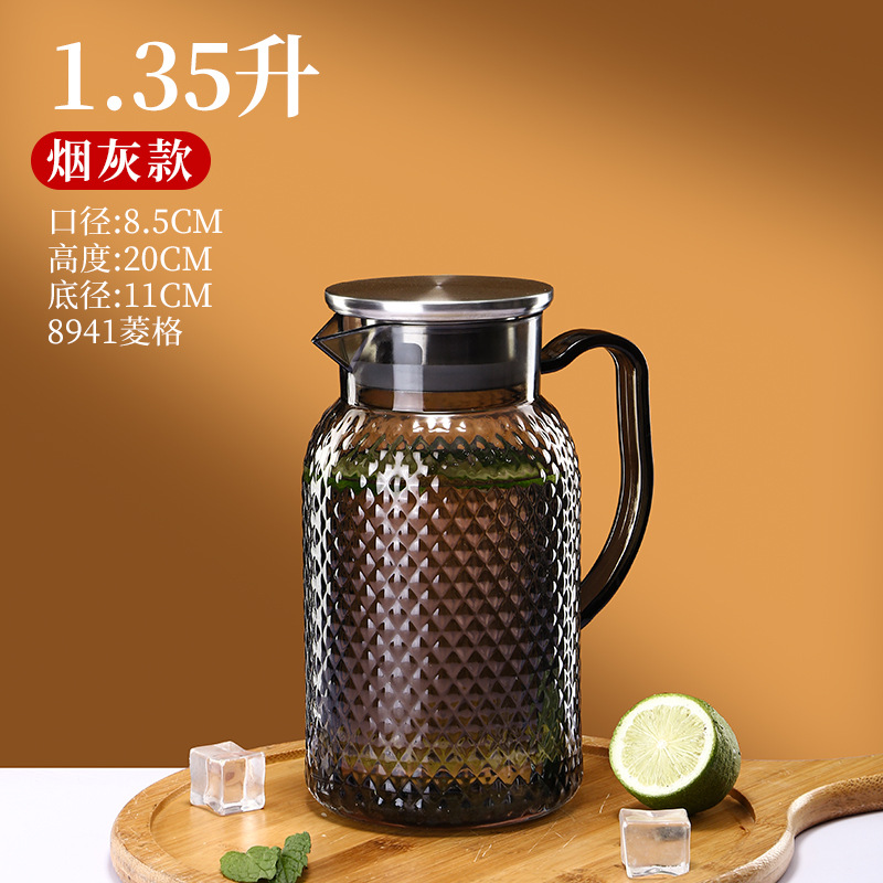Jarra comercial de rayas de agua fría, restaurante de jarra de jugo de plástico acrílico, té, pc, jarra de limón para evitar caídas