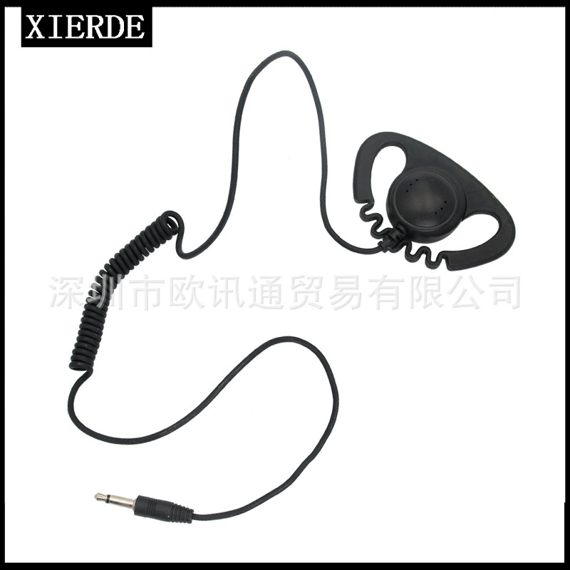 3,5 одиночная гарнитура для прослушивания для рации ручной микрофон 3,5 мм Тип D большой динамик гарнитура с ушным крючком