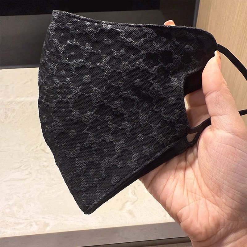 时尚加绒质感太阳花提花保暖口罩2025冬季款暖肤防风防寒女高颜值|undefined