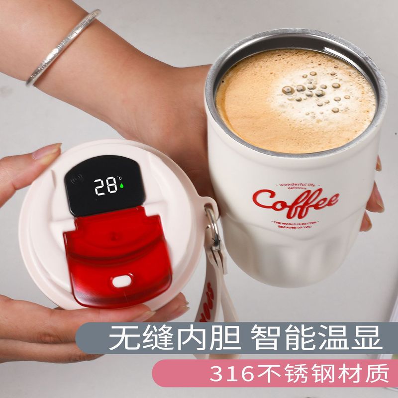 新しい高颜値随行コーヒーカップ316ステンレス保温カップ軽贅沢高級感女性携帯コーヒーカップ|undefined