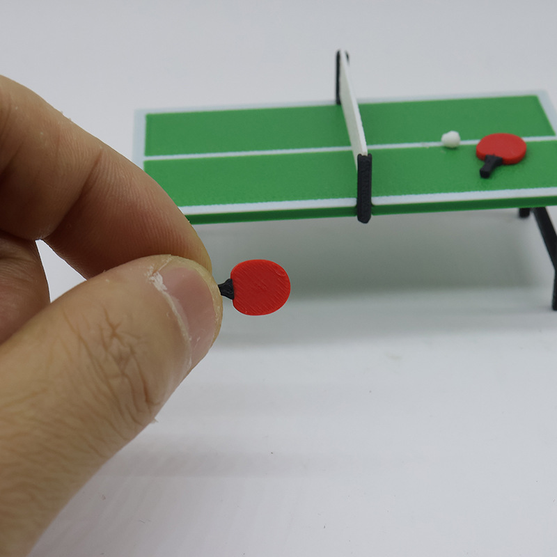 Mini juego en miniatura juguete mini simulación de mesa de tenis de mesa modelo en miniatura decoración de escena deportiva