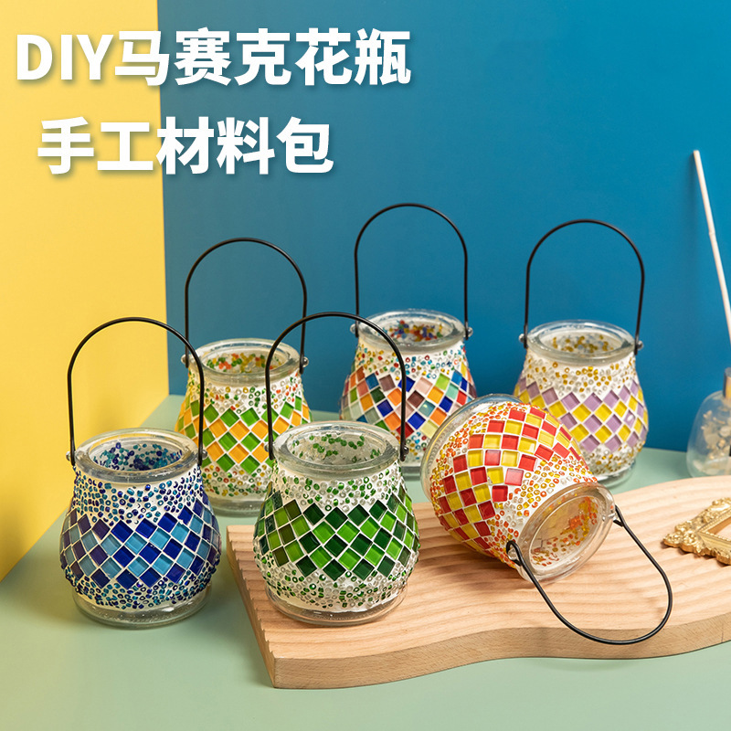 DIY Material Bag Mosaic Handmade Vase Children's Making Parent-Child Interactive Educational Toys Group Building Gift for Young Children