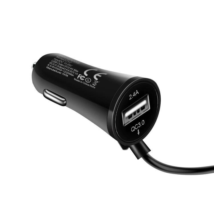 Новое автомобильное зарядное устройство с линейкой QC3.0 быстрое зарядное устройство автомобильное зарядное устройство с линейным автомобильным зарядным устройством 2.4A автомобильное зарядное устройство с беспроводной связью