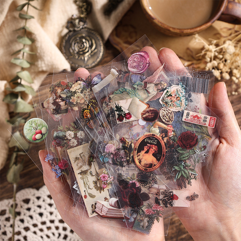 100 pegatinas de cuentas de mascotas retrógradas impermeables DIY diario material de decoración pegatinas retrógradas