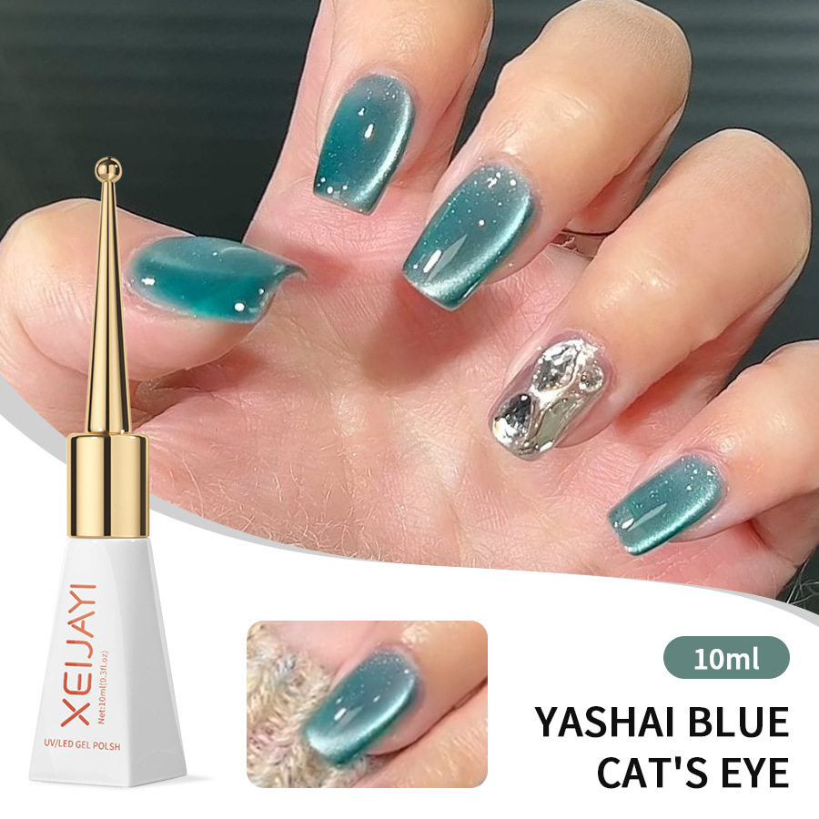 Internet celebrity Yas sea blue cat eye Nail Polish glue new autumn and winter popular blue cat eye phototherapy glue for nail salon