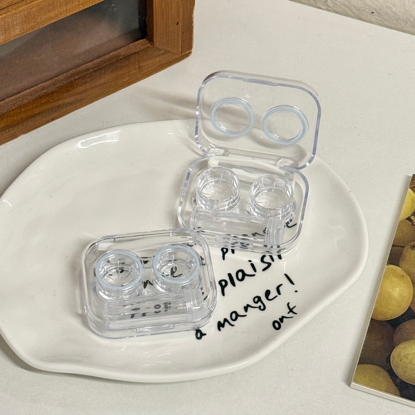 コンタクトレンズケース携帯透明ミニシンプル一体型カップルケース美瞳二重ケースは、カバーas755をねじる必要はありません