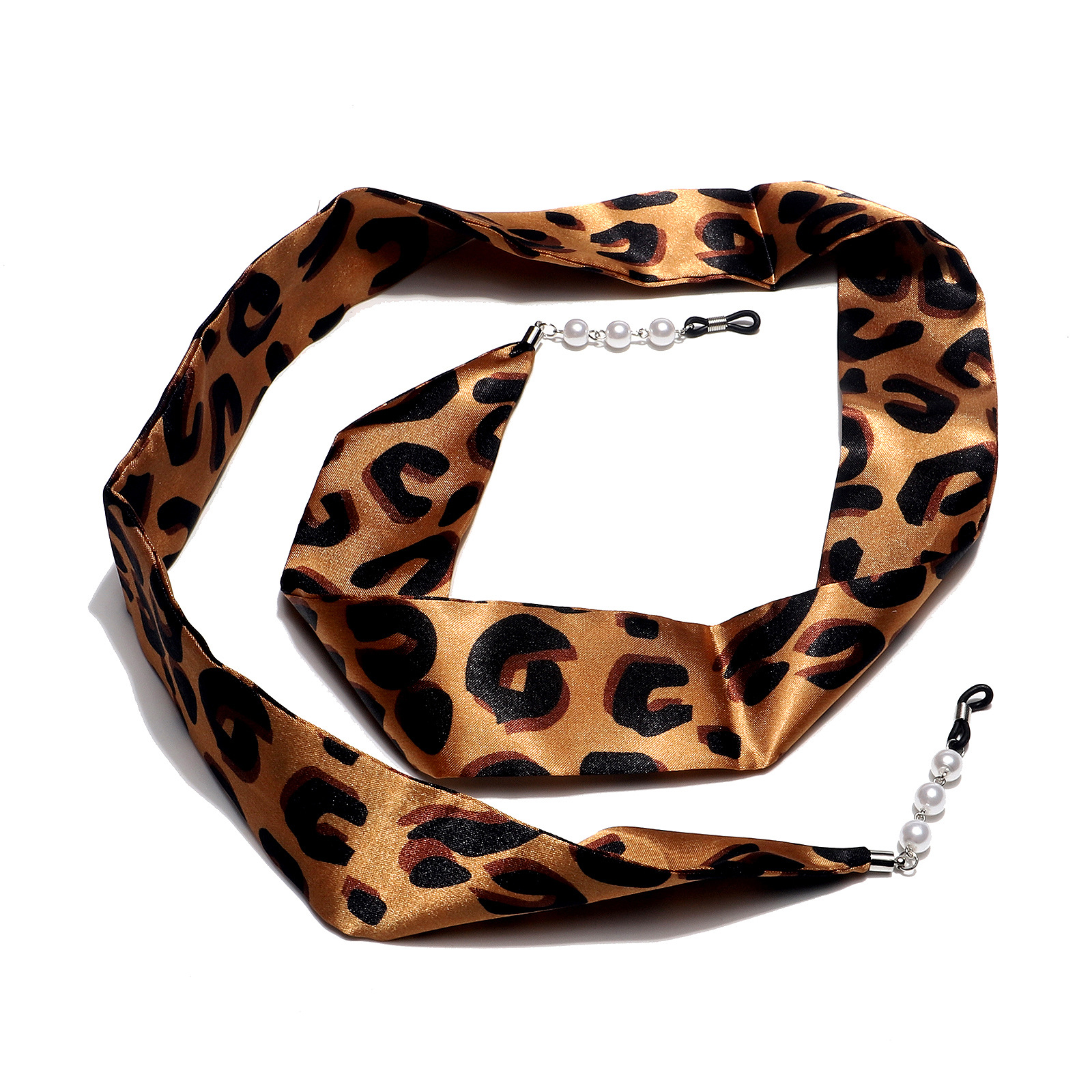 Fashion Ribbon Leopard Print Pearl Glasses Chain display picture 1