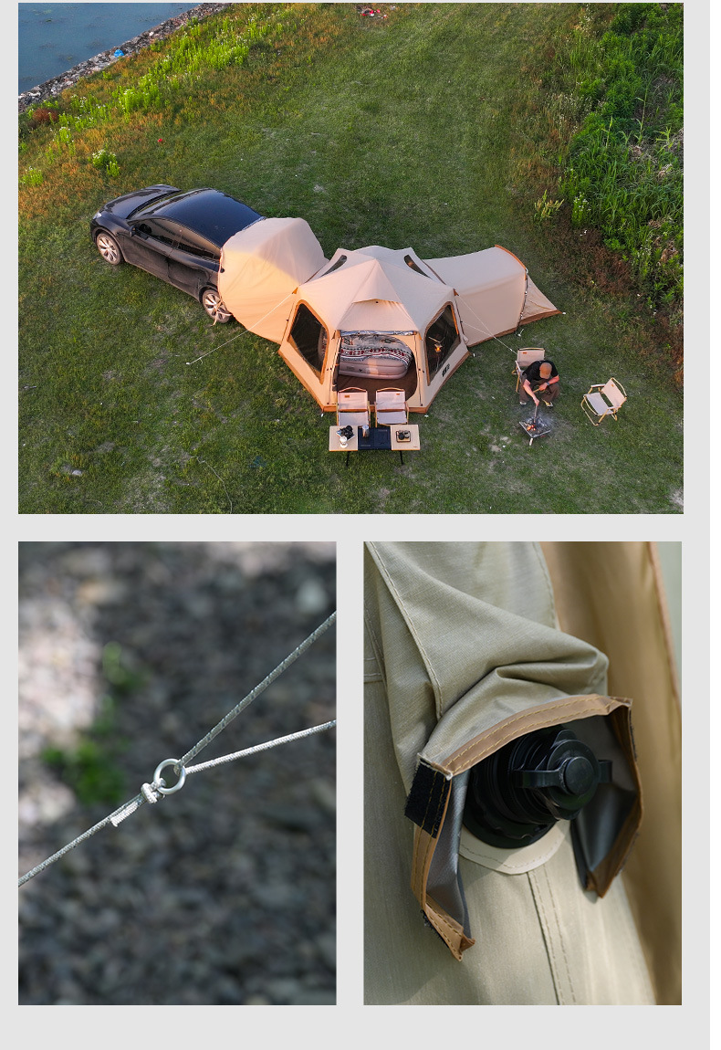 Explorer Car Rear Inflatable Tent Suv Outdoor Camping Overnight Sun Protection Rainproof Car Rear Tent No Setup Needed