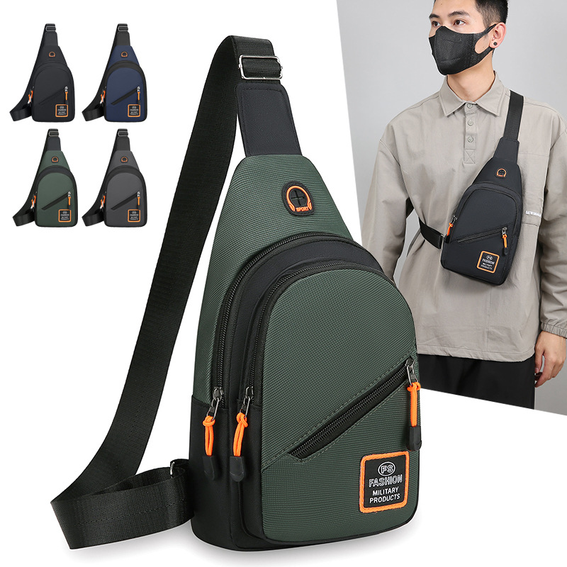 Cross-Border Men's Business Chest Bag Multi-Layer Single Shoulder Crossbody Backpack 2026 New Trendy Stylish Portable Wear-Resistant Men's Bag