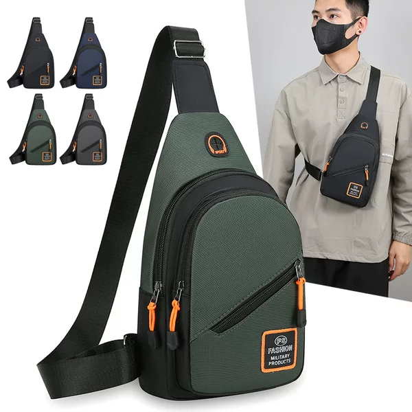 Cross-Border Men's Business Chest Bag Multi-Layer Single Shoulder Crossbody Backpack 2026 New Trendy Stylish Portable Wear-Resistant Men's Bag
