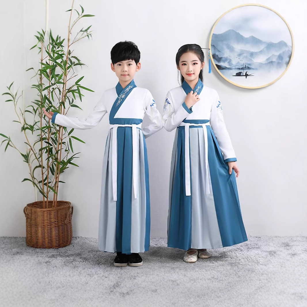 Boys' Hanfu 2025 New Mid-Autumn Festival Traditional Chinese Style Handsome Young Gentleman Li Bai Bai Juyi Chinese Learning Boys