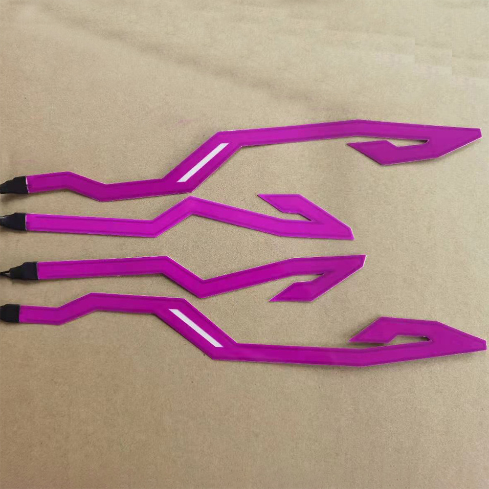 Casco de motocicleta, tira luminosa, tira luminosa de locomotora, casco rojo, tira luminosa, tira de luz, soporte, batería de luz de cuatro cascos