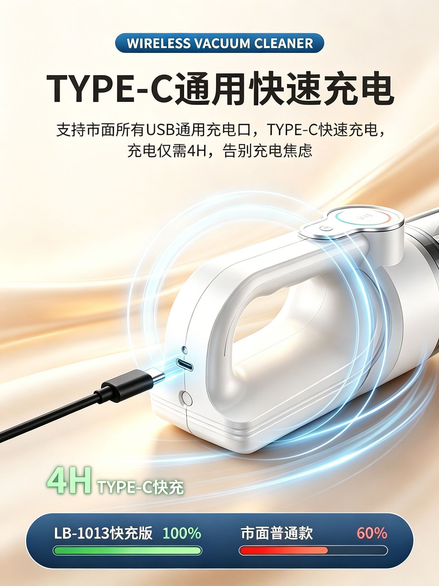 Cross-Border Car Vacuum Cleaner, Household High-Power Handheld Vacuum and Mop Combo, High-Power Cat Hair Removal Wireless Vacuum Cleaner