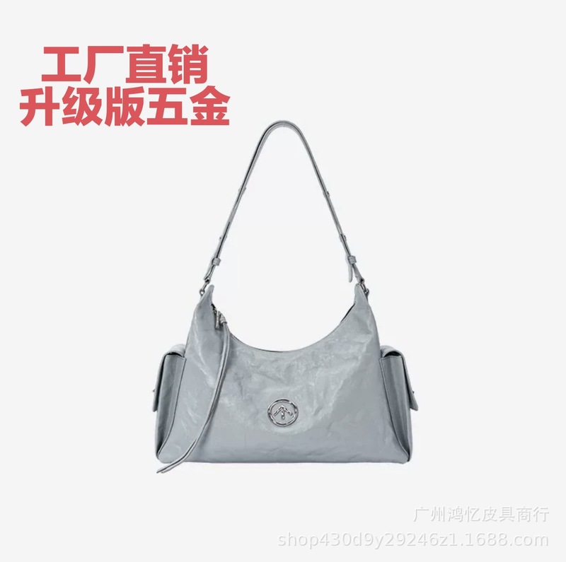 Grott0 Arrow Bag New Toast Hobo Bag Vegetable-Tanned Sheepskin Underarm Shoulder Crossbody Soft Bag Factory Women's Bag