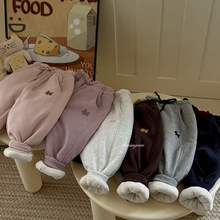 大小卷儿童蚕丝棉裤25冬新男童女童纯色简约超厚一条过冬运动长裤