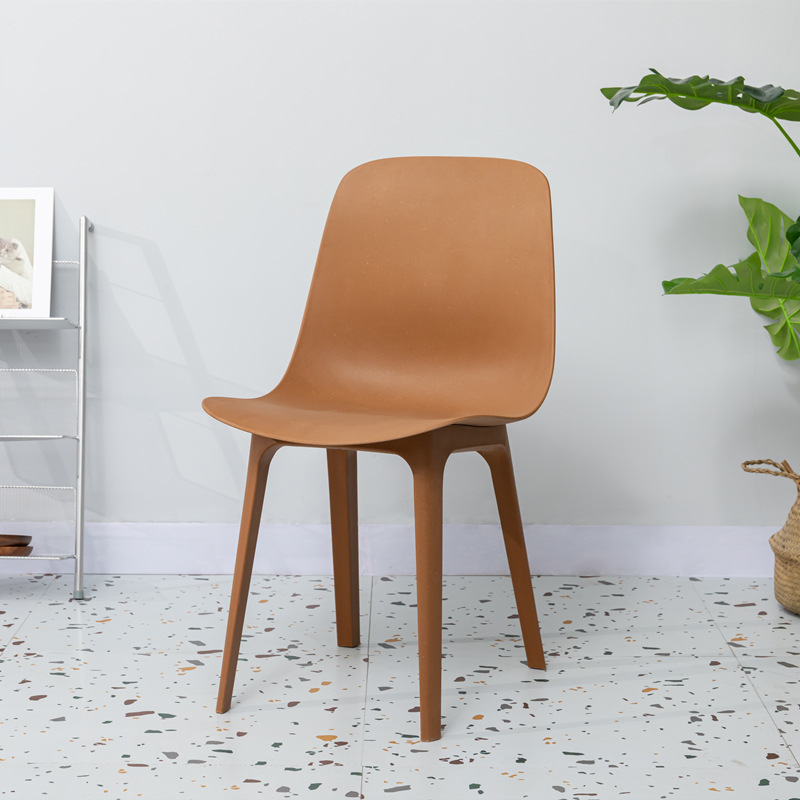 Nordic moderno simple ocio respaldo silla pequeña casa restaurante PP silla de plástico Silla de comedor cantina Silla de ingeniería