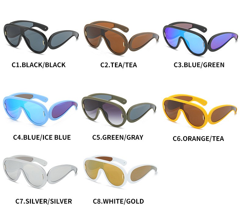 Special-Shaped Mirror Glasses Style Outdoor, Sports Occasion Punk Modern Style Solid Color PC UV400 Protection Special-Shaped Mirror Full Frame Women's Sunglasses