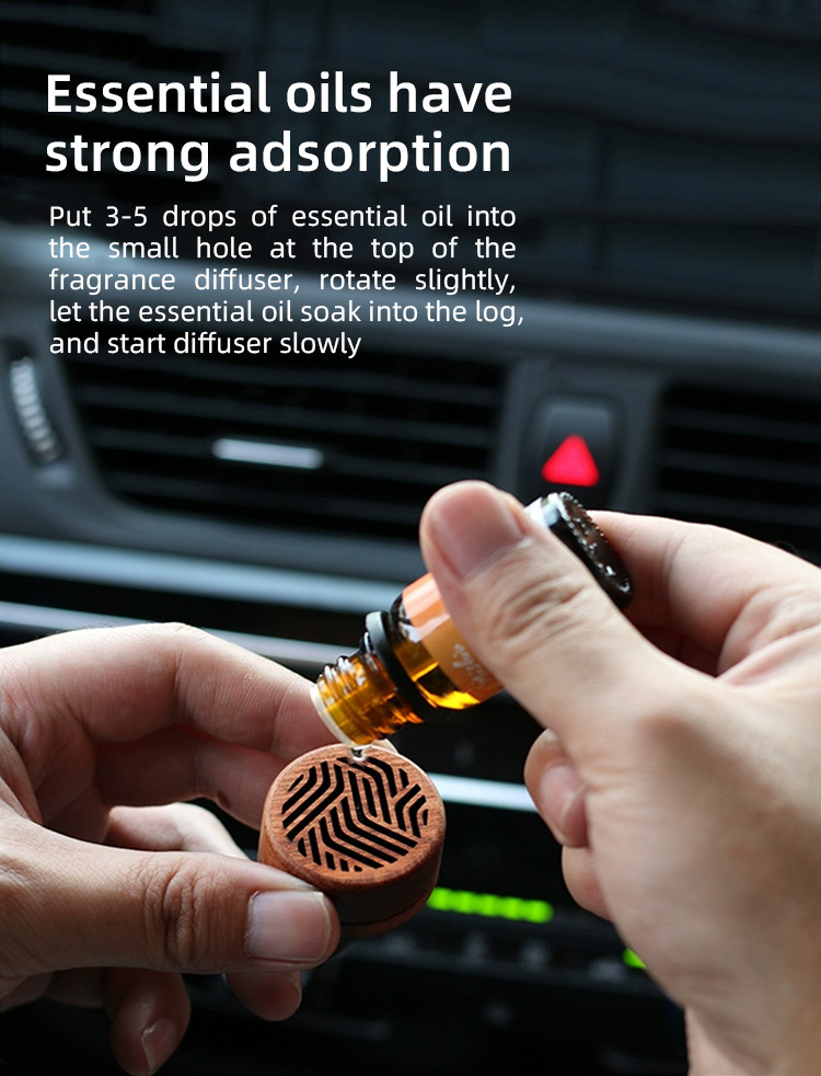 Wooden Car Aromatherapy Car Air Conditioner Air Outlet High-End Fragrance Long-Lasting Fragrance Car Odor Removal Aromatherapy Device