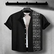 J 49237 Men's Ethnic Print Shirt �����Lӡ���r�� �W���羳