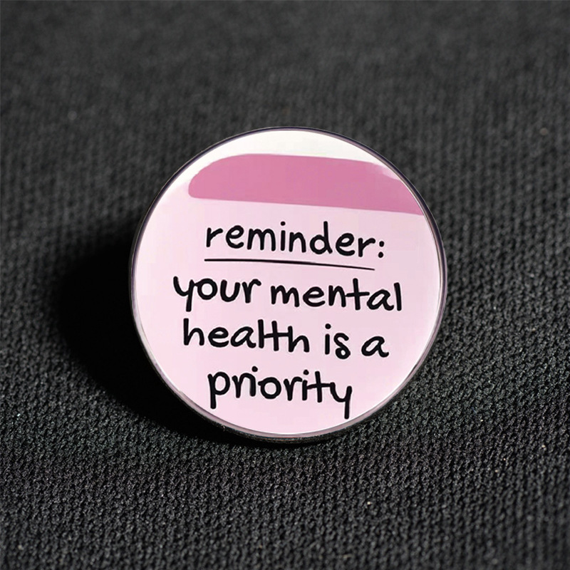 New Mental Health Awareness Brooch English Alloy Badge Casual All-Match Backpack Pin Accessories Jewelry Gift