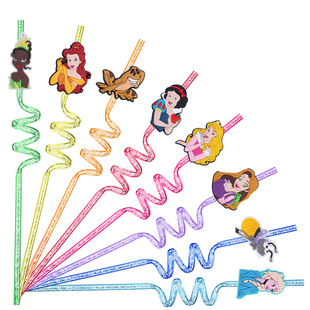 Princess Glitter Straw Fairy Tale Series Straw Party Supplies Bar Straw Cross-Border Us Amazon Spot