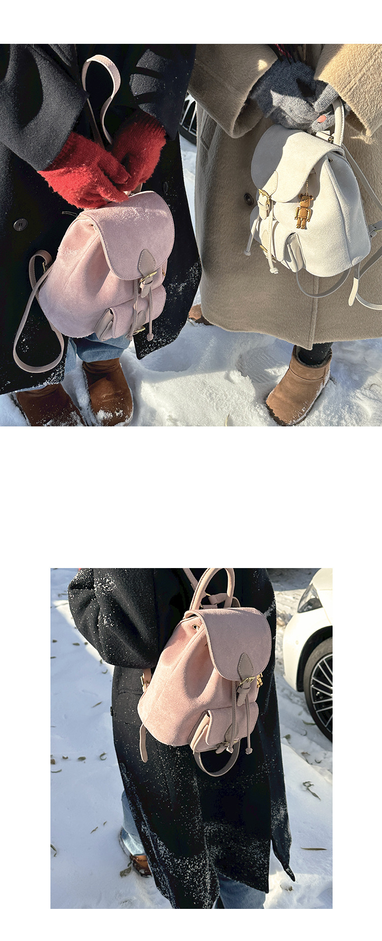 Women's Suede Backpack Versatile Casual Shoulder Bag For Women_voghion.com