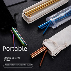 304 stainless steel straw set creative colorful milk tea beverage coffee metal straw manufacturer wholesale customizable with logo