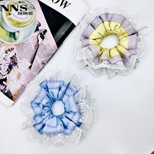 韩系温柔缎面蕾丝大肠发圈女高级感头饰扎头发丸子头大号百搭发绳