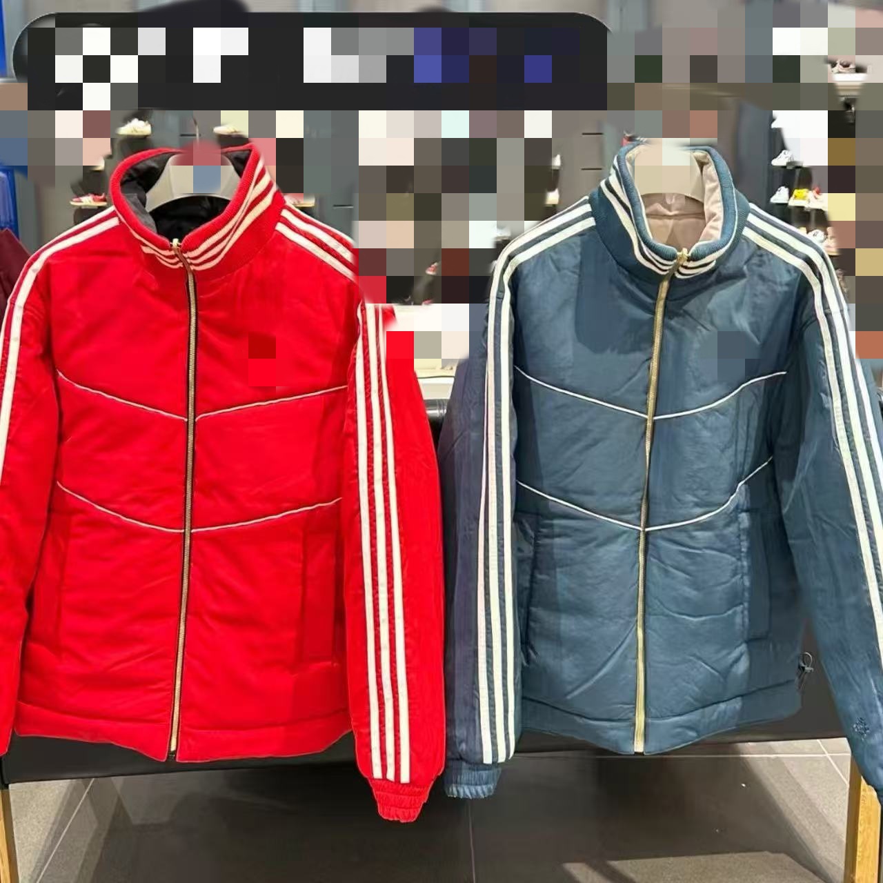 Branded winter color-blocked reversible embroidered versatile cotton jacket in stock, loose fit, couple's style