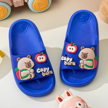 卡通儿童拖鞋夏男女室内外PVC软底防滑宝宝浴室一字拖 小孩凉拖鞋