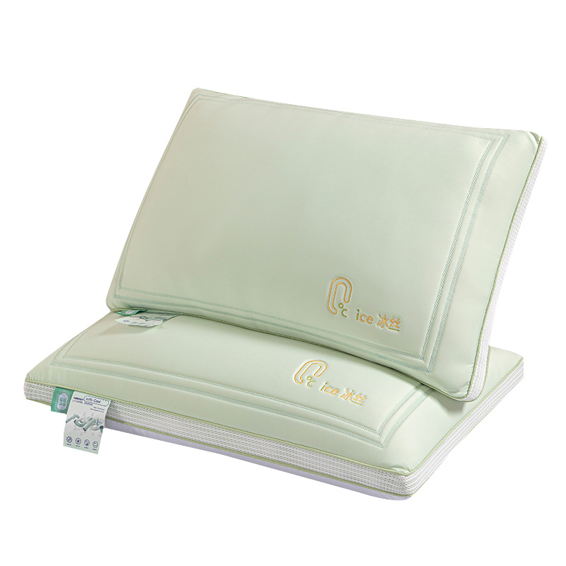 Almohada de seda fresca de verano, protección de la columna cervical, ayuda a dormir, dormitorio de estudiantes individuales, un par de almohadas domésticas para adultos, todo el cabezal