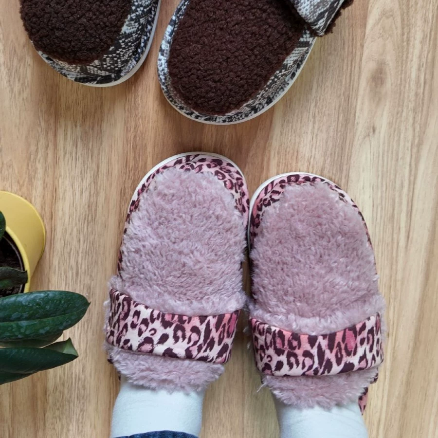 2025 новый стиль внешней торговли домашние тапочки осень-зима новый леопардовый принт