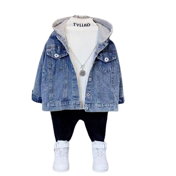 Denim demi-season autumn jacket for boys