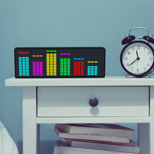 Color LED music spectrum electronic clock voice control rhythm light 1624RGB pickup atmosphere level indicator