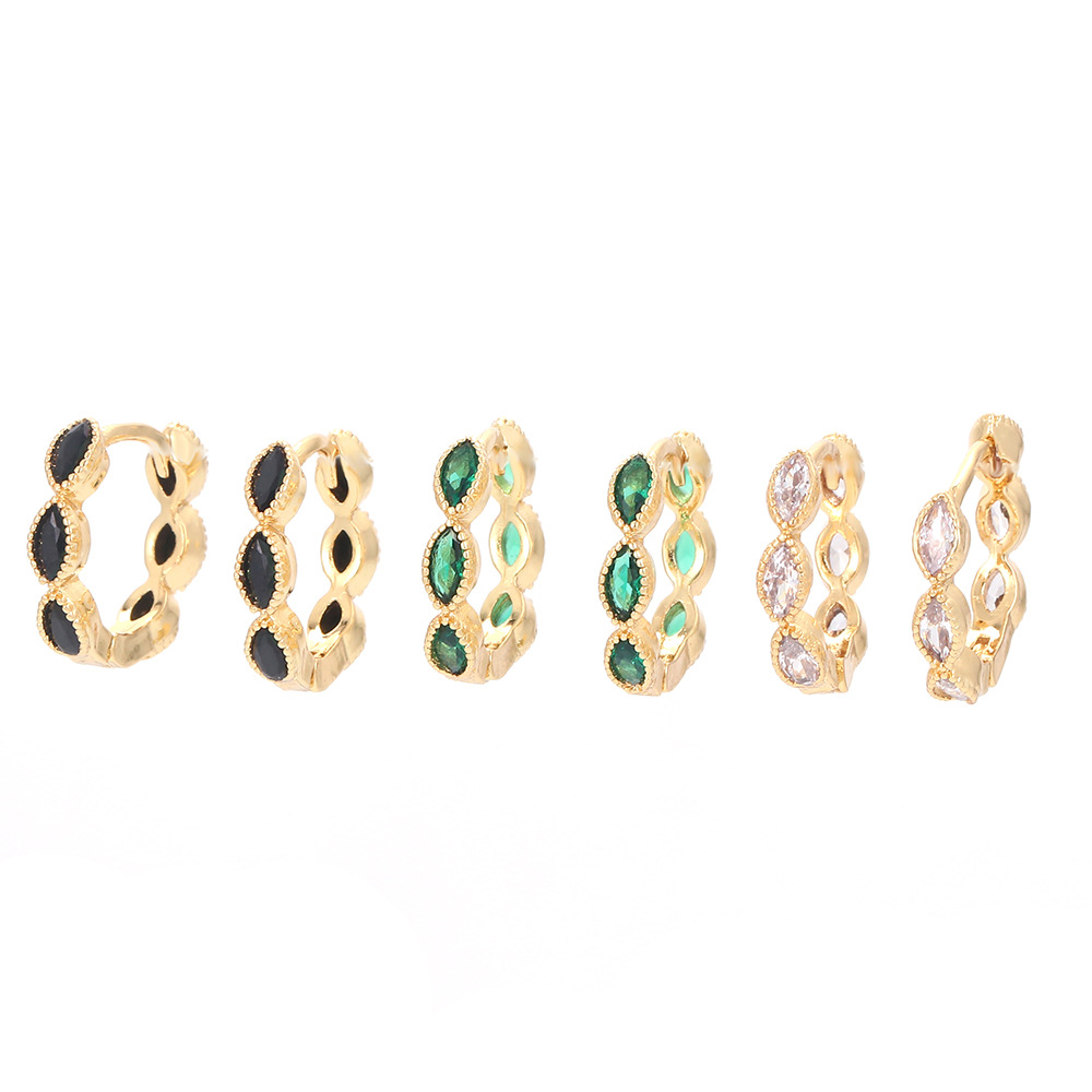 3g Weight Zircon Inlay Material Fashion Geometric Plating Copper Zircon Copper Earrings