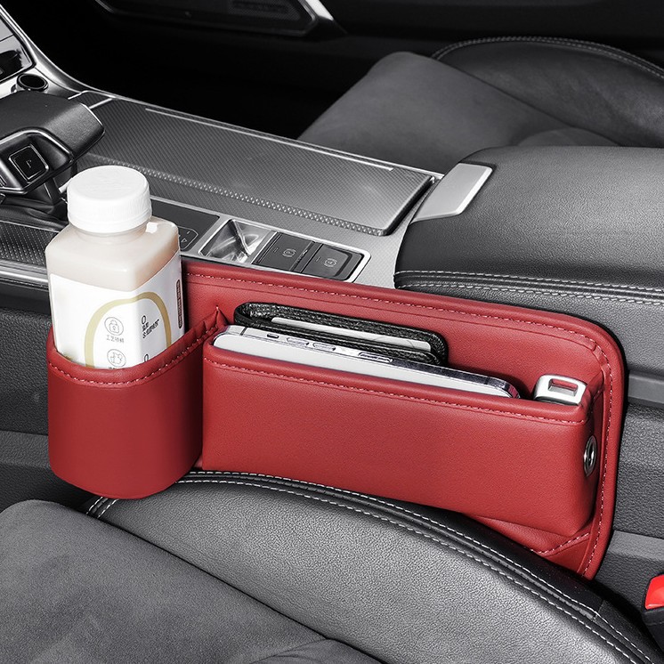 汽车座椅夹缝收纳盒车载缝隙储物盒皮革整理盒多功能置物袋储物箱