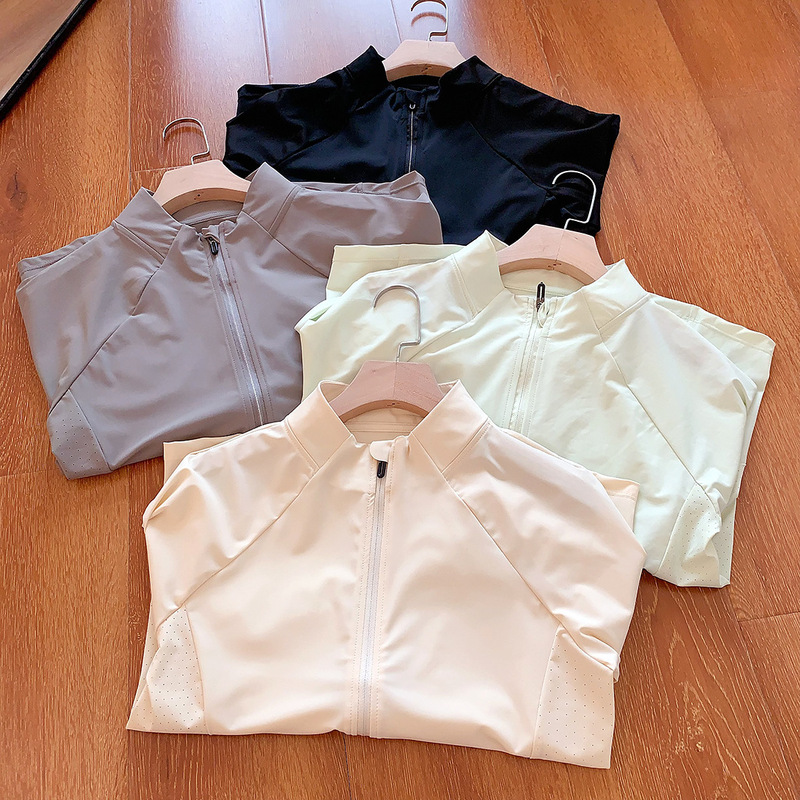 Affordable Alternative! Slim-Fit Stand-Collar Sun Protection Jacket with a Cool, Lightweight Feel, Suitable for Casual Wear, Sports, and Yoga