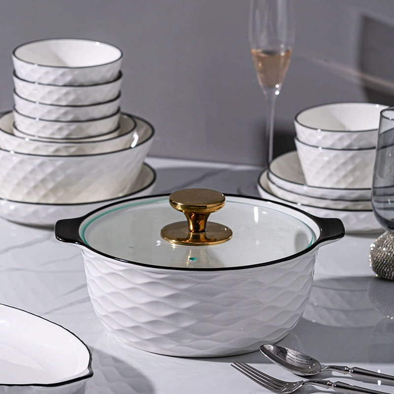 Tableware Set, Diamond Pattern 2023 Light-Luxury Home Collection, Multiple piece options