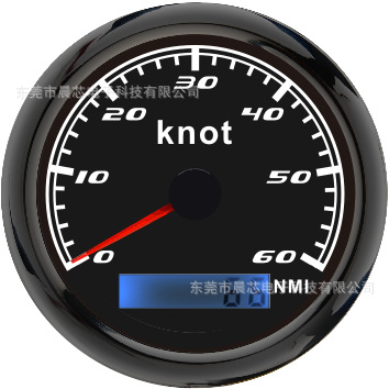 Engineering Machinery Yacht Odometer, Universal 85mm Pulse Speedometer for Ship and Car Modification, Mph, Knot