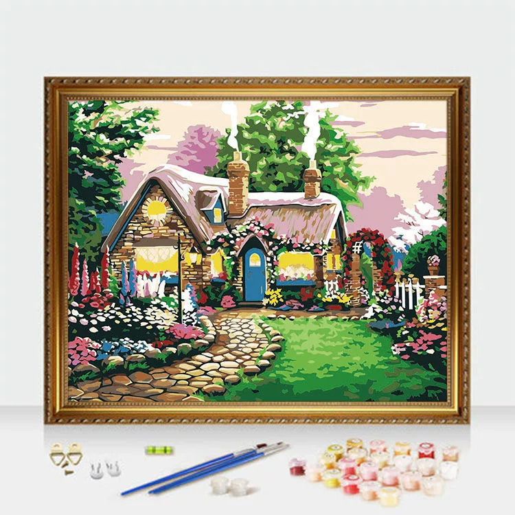 Цифровая классическая вилла, раскраска, DIY, ручная роспись, антистресс, 40