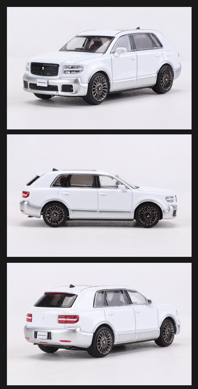 Modèle Réduit 1:64 SUV Toyota Century City GCD – Noir Et Argent – Métal Diecast – Neuf